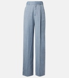 Loro Piana Hector wool, silk, and linen wide-leg pants