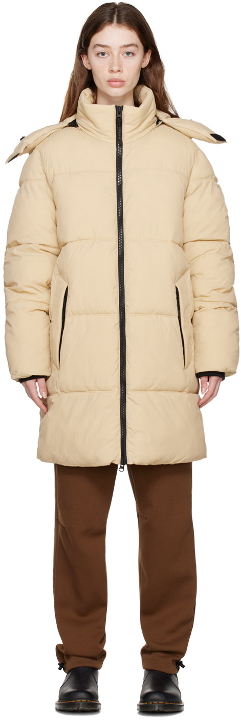 The Very Warm Beige Long Hooded Puffer Jacket