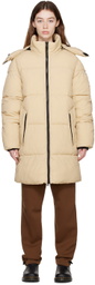 The Very Warm Beige Long Hooded Puffer Jacket