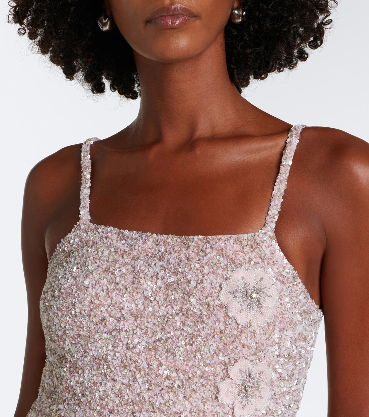 Là Fuori Embellished floral-appliqué gown