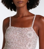 Là Fuori Embellished floral-appliqué gown