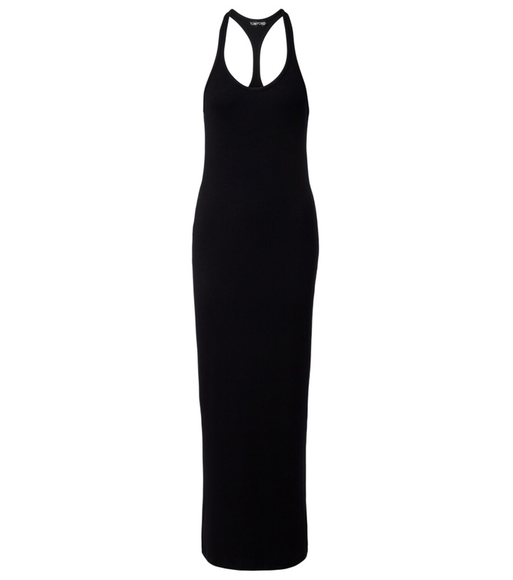Photo: Tom Ford Ribbed-knit halterneck jersey maxi dress