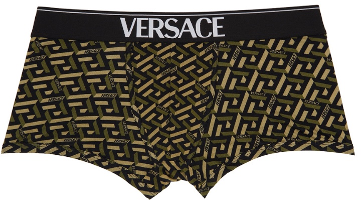 Photo: Versace Underwear Khaki Greca Print Boxer Briefs
