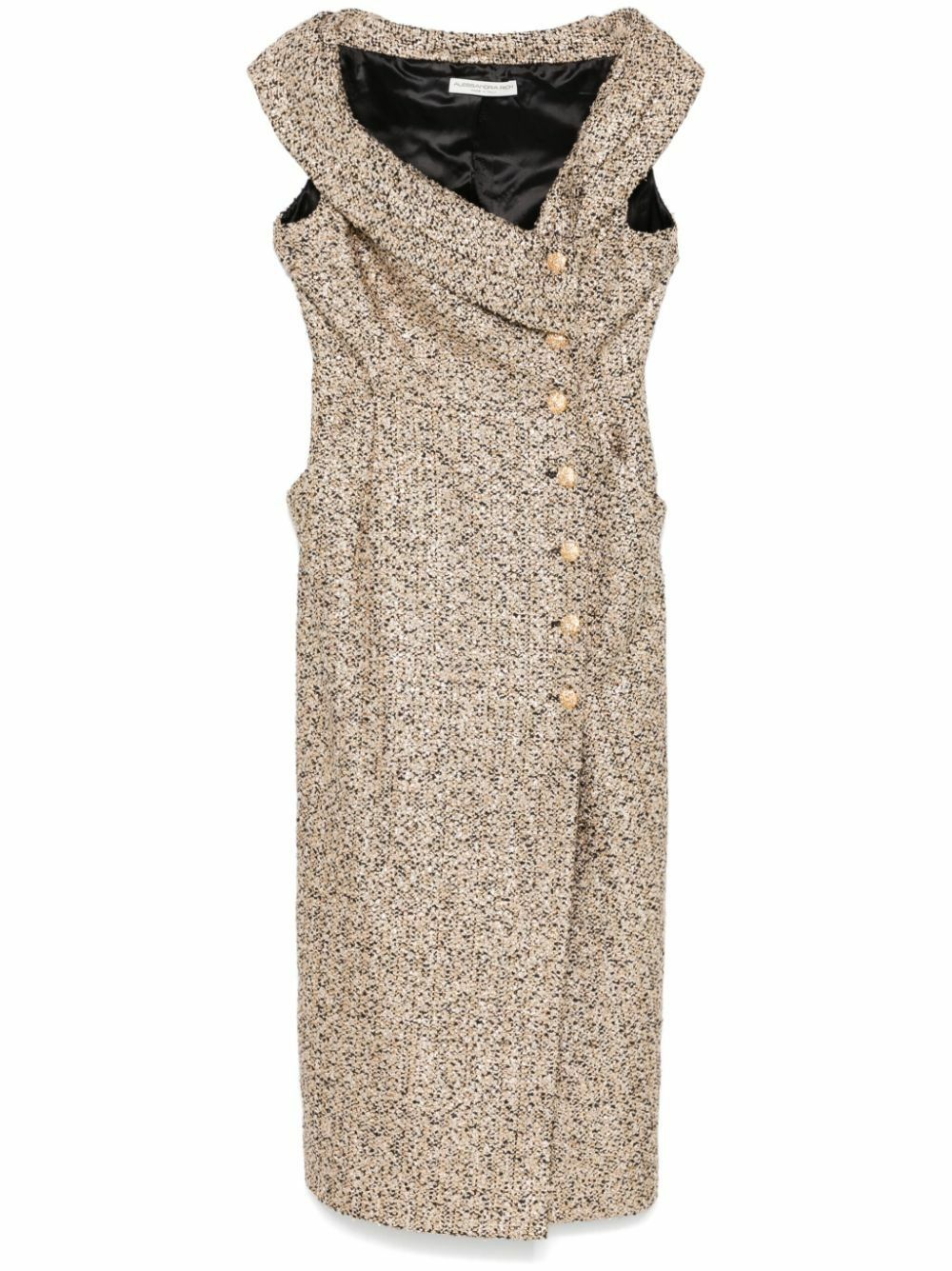 off the shoulder tweed dress OFF- SHOUDER TWEED PETAL MAXI DRESS IN RED