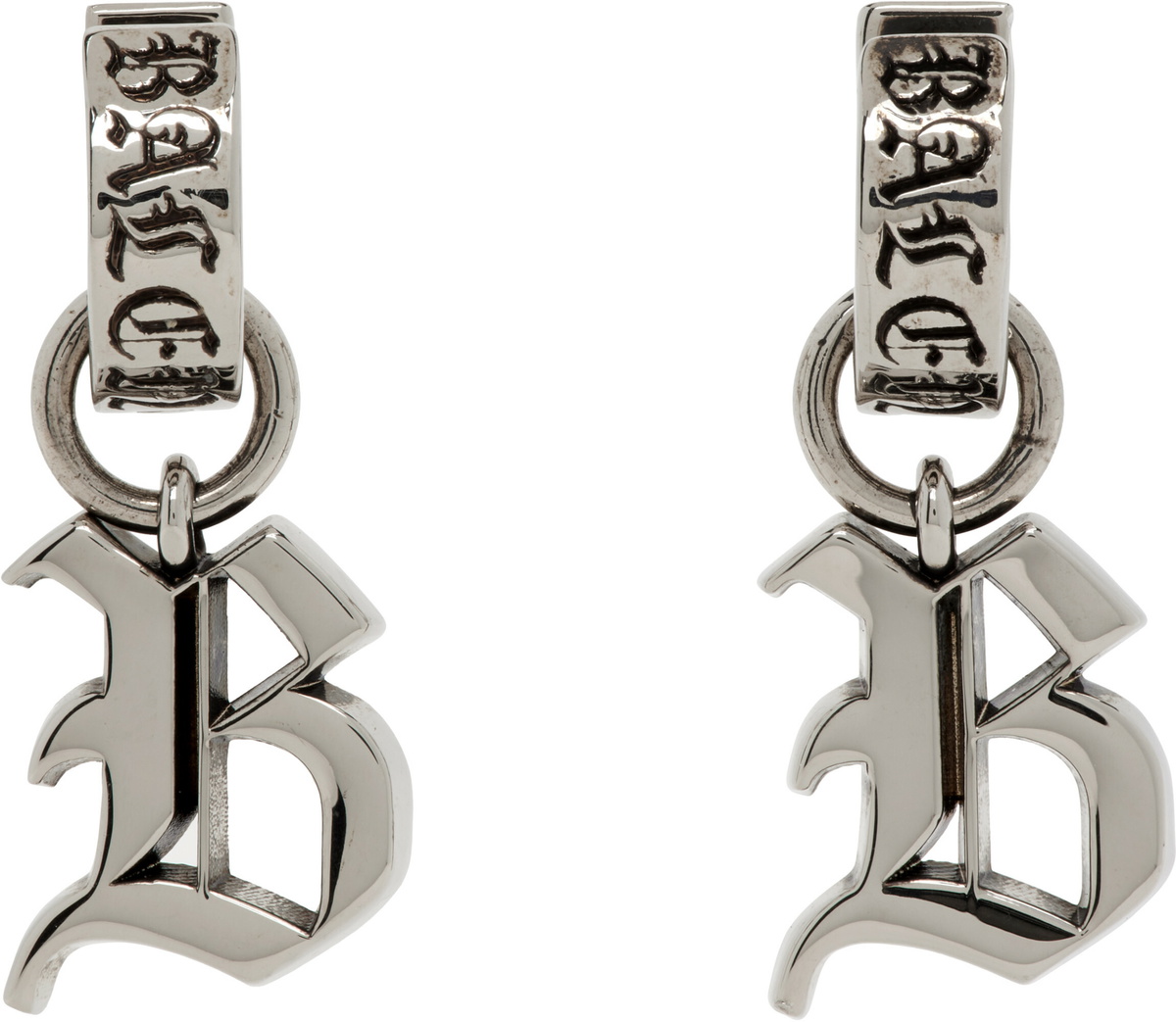 BALENCIAGA - Bb Xs Mini Logo Stud Crystal Earrings Balenciaga