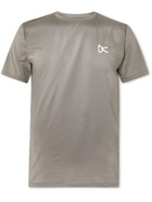 DISTRICT VISION - Logo-Print Perforated Stretch-Jersey T-Shirt - Gray