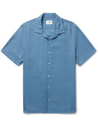 NN07 - Miyagi Camp-Collar Striped TENCEL Lyocell Shirt - Blue