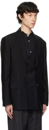 Feng Chen Wang Black Deconstruction Patchwork Blazer