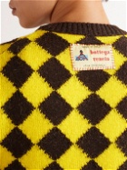 Bottega Veneta - Logo-Appliquéd Argyle Intarsia Wool Sweater - Yellow