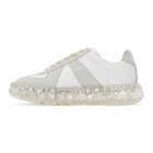 Maison Margiela White and Grey Caviar Replica Sneakers