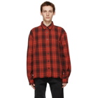 John Elliott Red Check Hemi Oversized Shirt