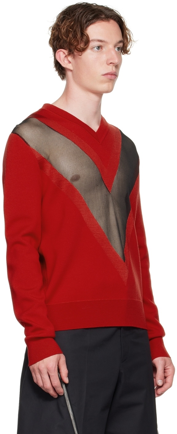 Alexander McQueen Red Wool Sweater Alexander McQueen