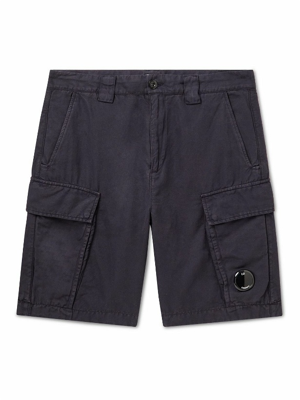 Photo: C.P. Company - Straight-Leg Cotton and Linen-Blend Cargo Shorts - Black