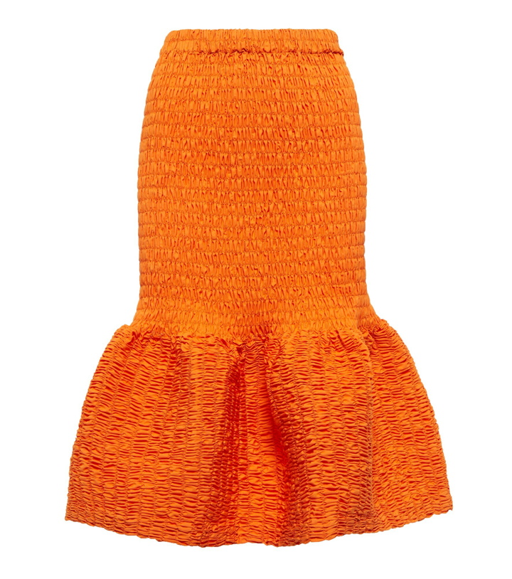 Photo: Dries Van Noten - Shirred cotton midi skirt