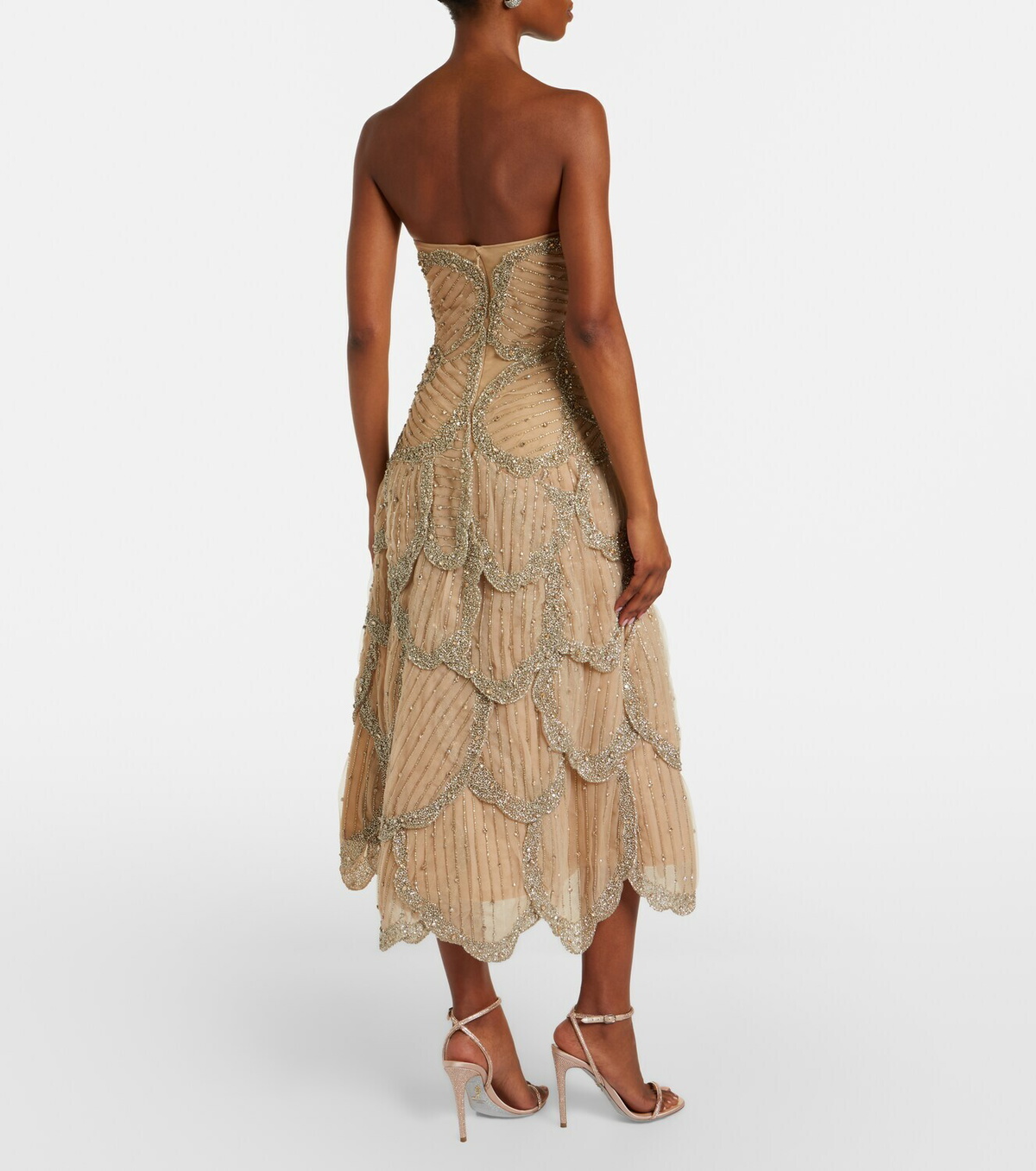 Costarellos Sylvie embellished georgette cocktail dress