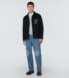 Loewe Leather-trimmed wool and cashmere overshirt