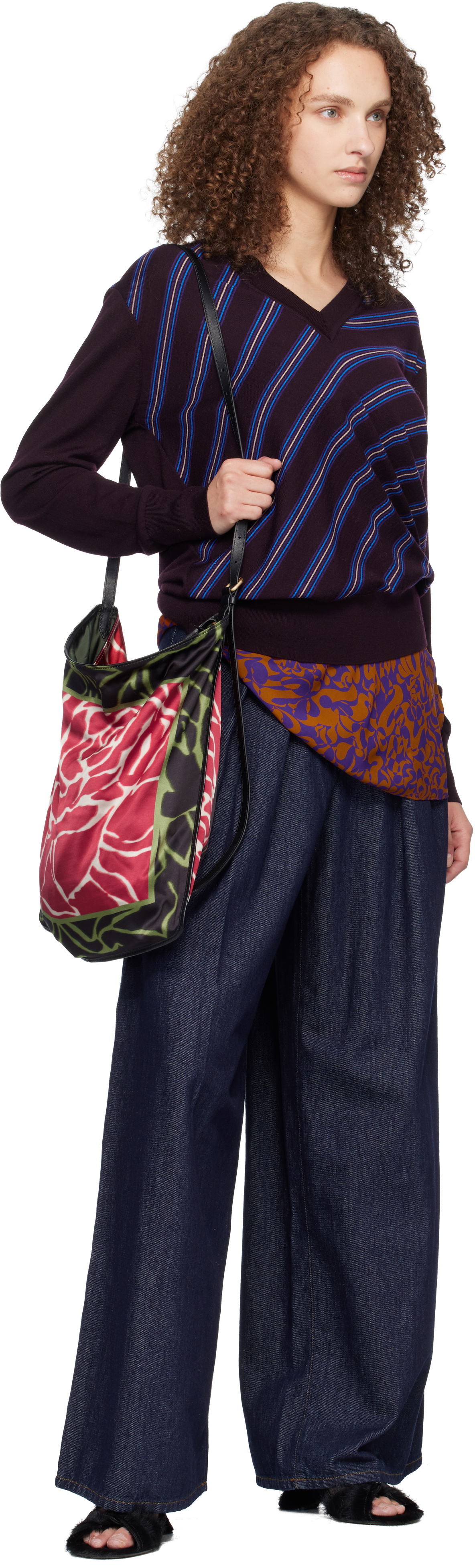 Dries Van Noten Multicolor Small Scarf Tote