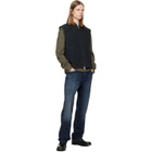 Diesel Black Cotton Ripstop Oval D Patch Vest