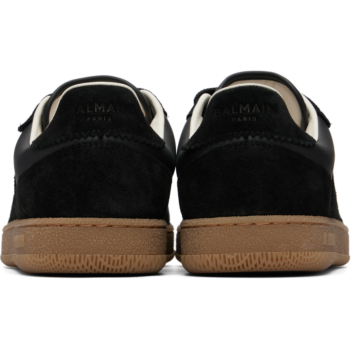 BALMAIN Black Suede & Smooth Leather 'Balmain Swan' Sneakers