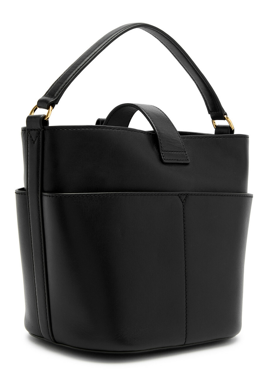 Veronica Beard Crest Small Leather Bucket bag - Black - One Size