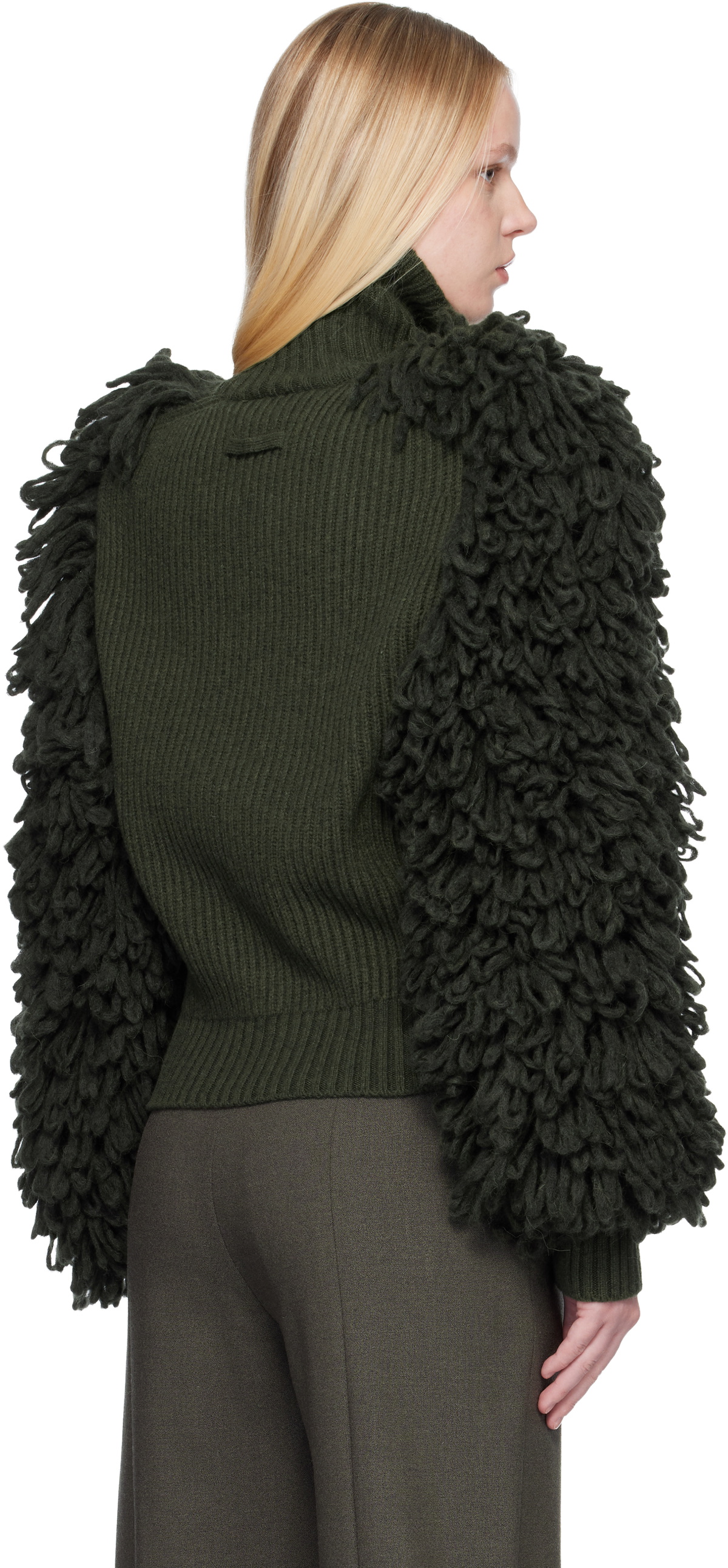 Jean Paul Gaultier Khaki 'The Loop-Stitch' Sweater