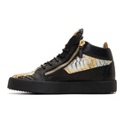 Giuseppe Zanotti Black and Gold May London Kokis High-Top Sneakers