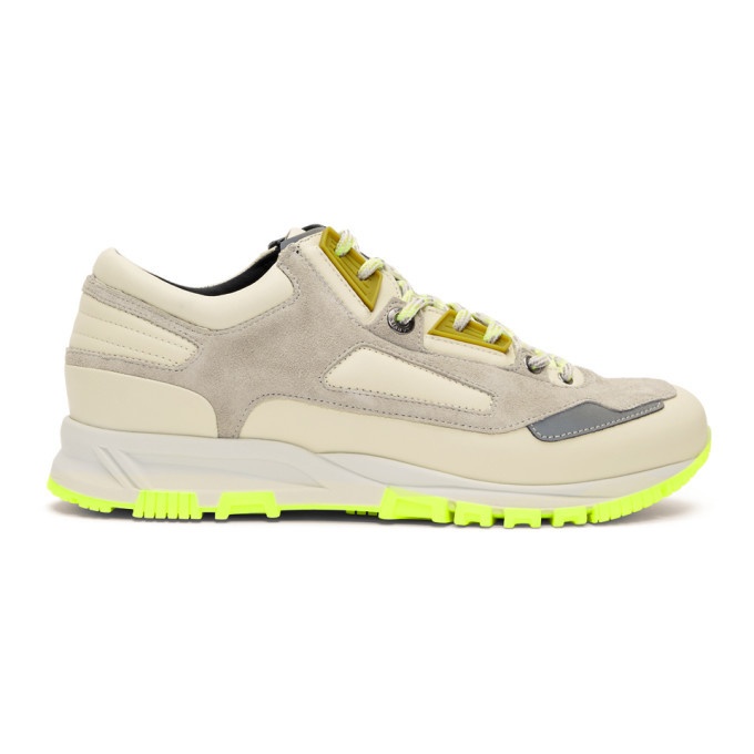 Photo: Lanvin Beige and Green Neon Sneakers