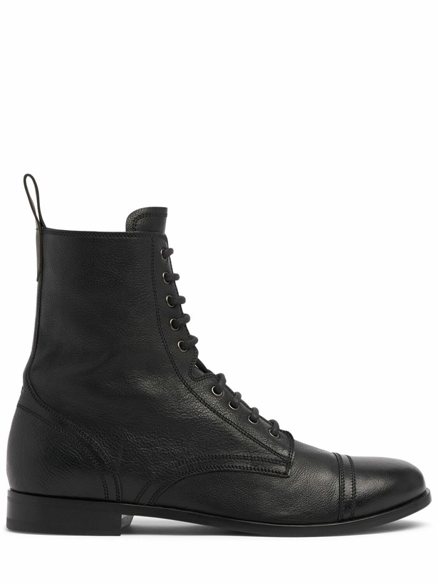 Photo: BALLY Adrien Brody Lace-up Leather Ankle Boots