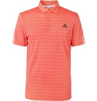 Adidas Golf - Striped Tech-Jersey Golf Polo Shirt - Orange