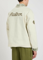 Malbon Harvets Embroidered Stretch-denim Jacket Cream