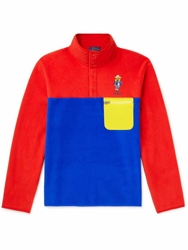 Photo: Polo Ralph Lauren - Colour-Block Shell-Trimmed Half-Zip Sweatshirt - Multi