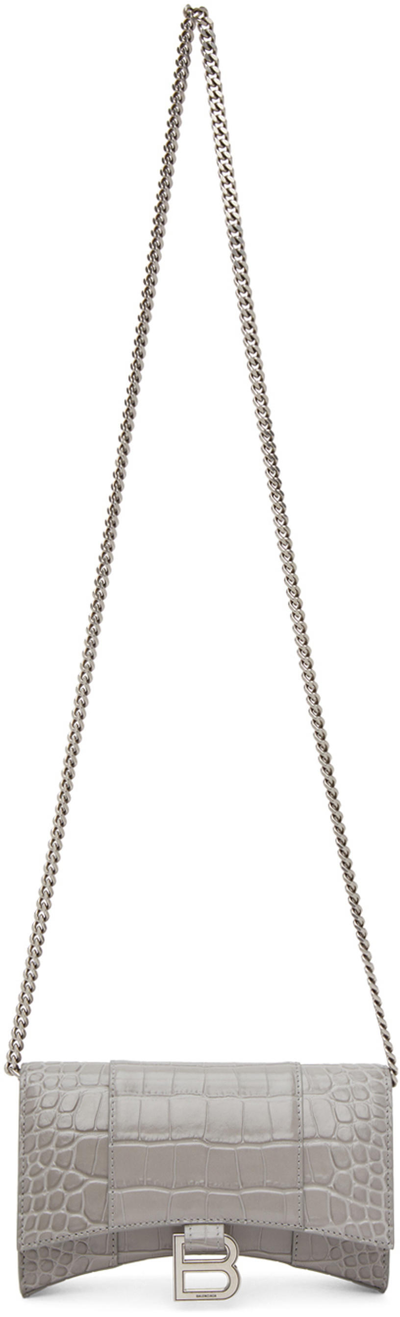 Balenciaga Hourglass Chain Wallet - Grey