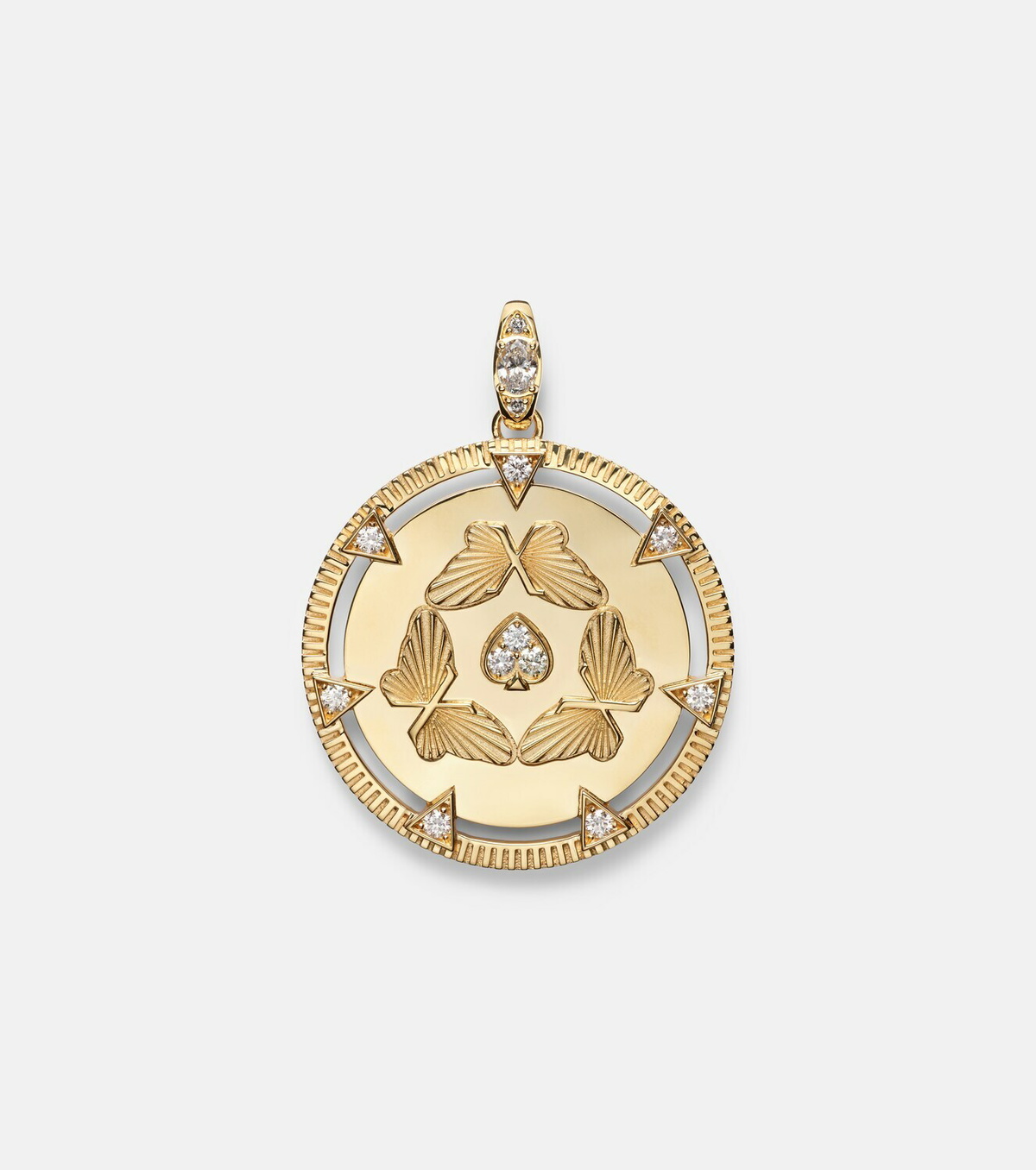 FoundRae Reverie Oversized 18k gold pendant with diamonds