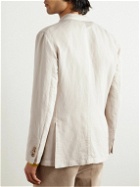 Boglioli - K-Jacket Double-Breasted Cotton and Linen-Blend Twill Blazer - Neutrals