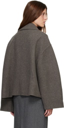 R2W Gray Palma Wool Cash Double Short Jacket