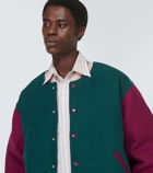 Acne Studios Colorblocked wool-blend varsity jacket
