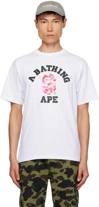 Photo: BAPE White ABC Camo College T-Shirt