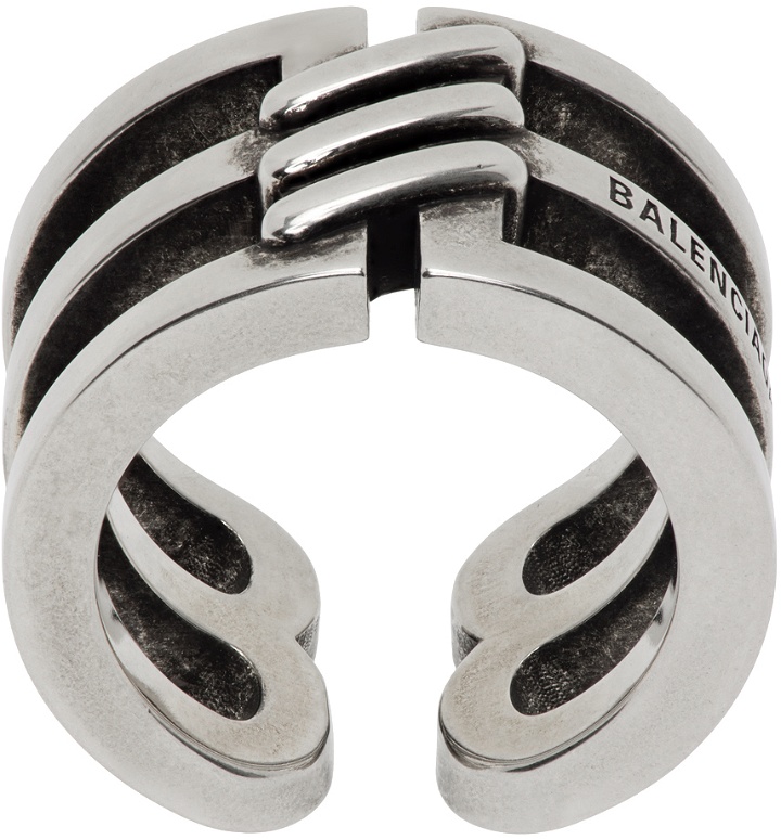 Photo: Balenciaga Silver 'BB' Icon Ring