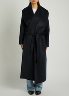 Rohe Double-faced Belted Wool and Cashmere-blend Coat Navy
