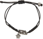 Versace Black La Greca Cord Bracelet