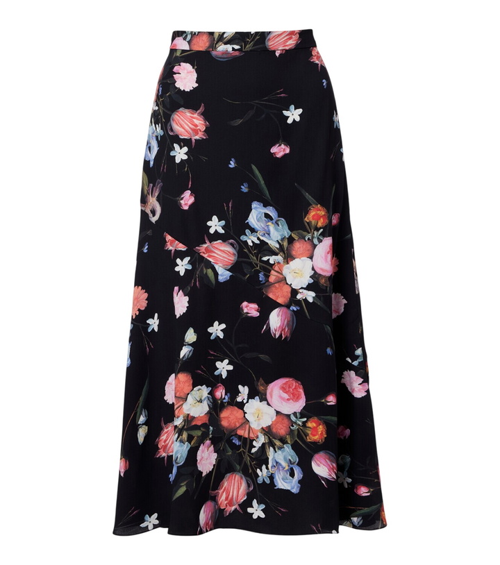Photo: Erdem Floral crêpe midi skirt