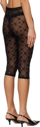 Marine Serre Black Moonogram Mesh Flock Capri Leggings