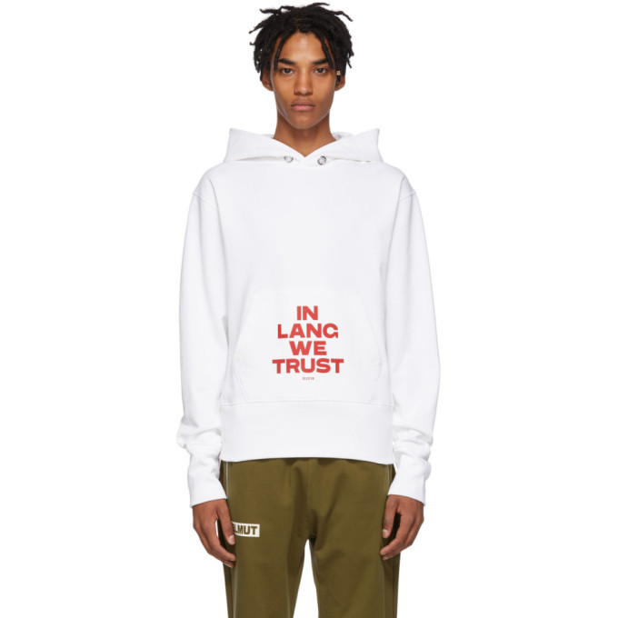 Photo: Helmut Lang SSENSE Exclusive White Brian Roettinger Logo Hack Hoodie