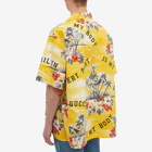 Gucci Men's Hawaiian Vacation Shirt in Yellow