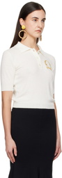 Moschino Off-White Laurel Crown Logo Polo