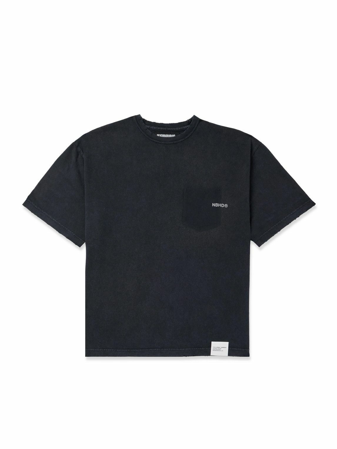 Neighborhood - Savage Distressed Logo-Print Cotton-Jersey T-Shirt