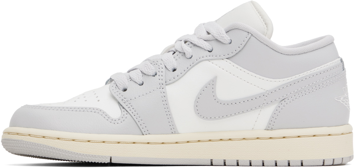 Nike Jordan White & Gray Air Jordan 1 Low Sneakers