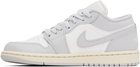 Nike Jordan White & Gray Air Jordan 1 Low Sneakers