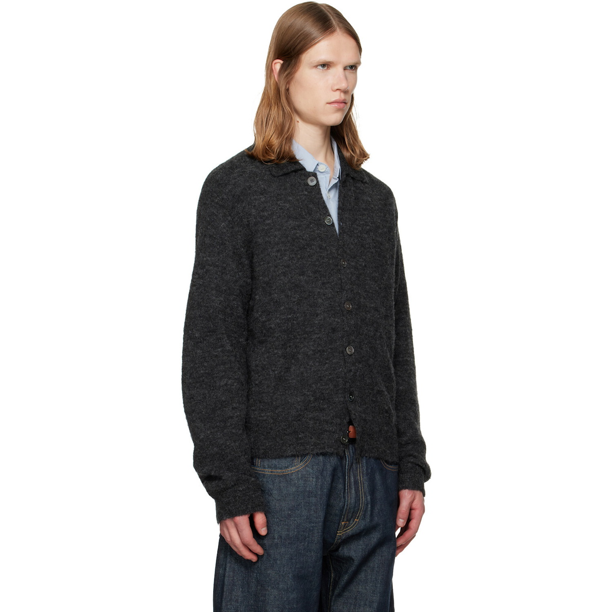 OUR LEGACY Black Evening Polo Cardigan