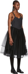 Noir Kei Ninomiya Black Cotton Midi Dress